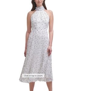 Harper rose | high neck polka dot dress